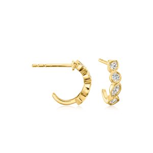 .40 ct. t.w. Multi-Shaped Lab-Grown Diamond C-Hoop Earrings in 18kt Gold Vermeil. 1/2"
