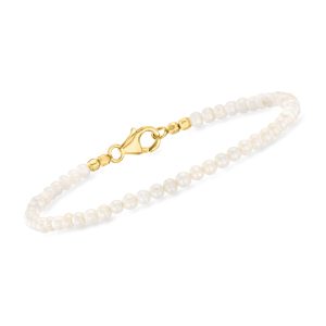 3-3.5mm Cultured Pearl Bead Bracelet in 18kt Gold Over Sterling