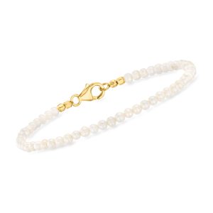 3-3.5mm Cultured Pearl Bead Bracelet in 18kt Gold Over Sterling