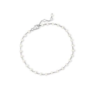3.5-4mm Cultured Pearl Anklet in Sterling Silver. 9"