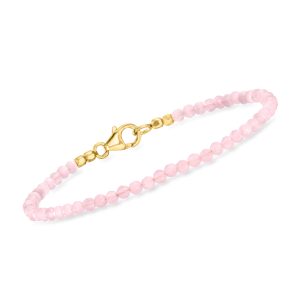 8.25 ct. t.w. Rose Quartz Bead Bracelet in 18kt Gold Over Sterling