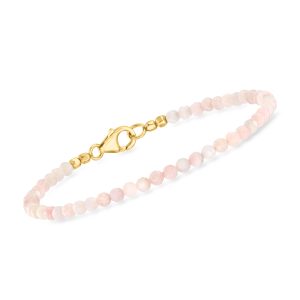 Pink Opal Bead Bracelet in 18kt Gold Over Sterling