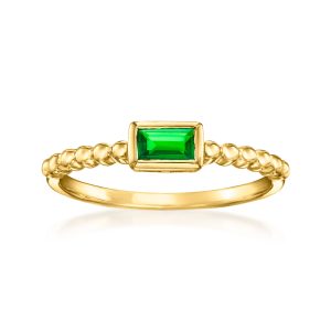 .20 Carat Lab-Grown Emerald Ring in 18kt Gold Vermeil