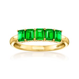 .80 ct. t.w. Lab-Grown Emerald Ring in 18kt Gold Vermeil