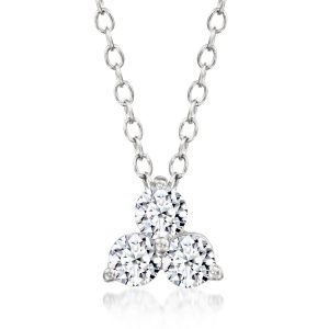 .50 ct. t.w. Lab-Grown Diamond Three-Stone Pendant Necklace in Sterling Silver