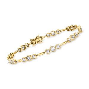 3.00 ct. t.w. Bezel-Set Lab-Grown Diamond Station Bracelet in 14kt Yellow Gold