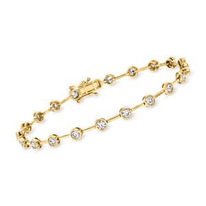 2.00 ct. t.w. Bezel-Set Lab-Grown Diamond Station Bracelet in 14kt Yellow Gold