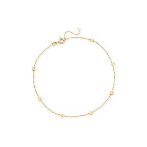 Italian 3mm 10kt Yellow Gold Bead Station Anklet. 9"