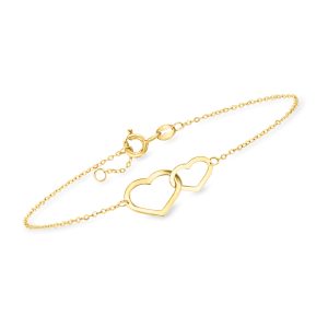 Italian 10kt Yellow Gold Infinity Heart Bracelet