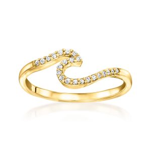 .12 ct. t.w. Lab-Grown Diamond Wave Ring in 18kt Gold Vermeil