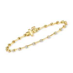 1.00 ct. t.w. Lab-Grown Diamond Station Bracelet in 18kt Gold Vermeil