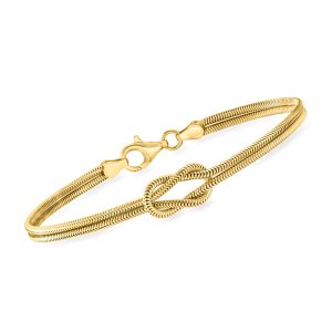 Italian 18kt Gold Vermeil Knot Snake-Chain Bracelet