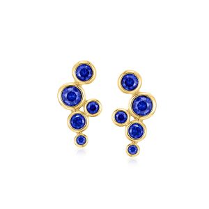 1.00 ct. t.w. Lab-Grown Sapphire Bubble Earrings in 18kt Gold Vermeil