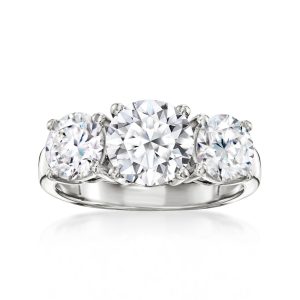 4.00 ct. t.w. Lab-Grown Diamond Three-Stone Ring in 14kt White Gold