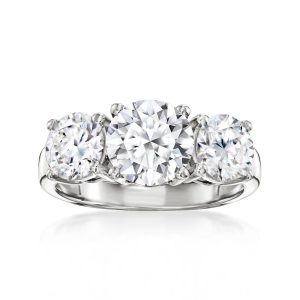 4.00 ct. t.w. Lab-Grown Diamond Three-Stone Ring in 14kt White Gold