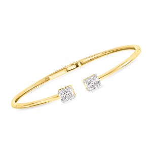 .25 ct. t.w. Lab-Grown Diamond Cuff Bracelet in 18kt Gold Vermeil
