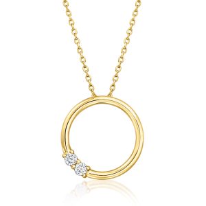.20 ct. t.w. Lab-Grown Diamond Circle Pendant Necklace in 18kt Gold Over Sterling