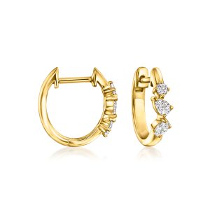 .30 ct. t.w. Multi-Shaped Lab-Grown Diamond Hoop Earrings in 18kt Gold Vermeil. 1/2"