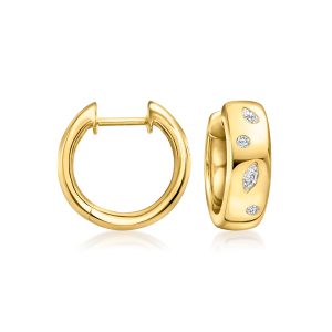 .25 ct. t.w. Scattered Lab-Grown Diamond Hoop Earrings in 18kt Gold Vermeil. 1/2"