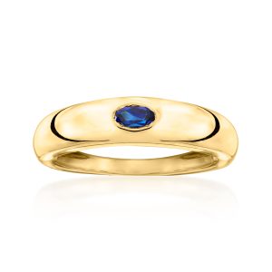 .30 Carat Oval Lab-Grown Sapphire Ring in 18kt Gold Vermeil