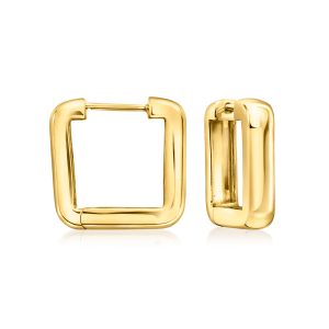 18kt Gold Vermeil Square Hoop Earrings. 5/8"