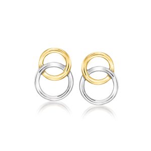 18kt Gold Vermeil and Sterling Silver Interlocking Circle Earrings