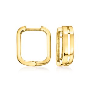 18kt Gold Vermeil Square Huggie Hoop Earrings. 5/8"
