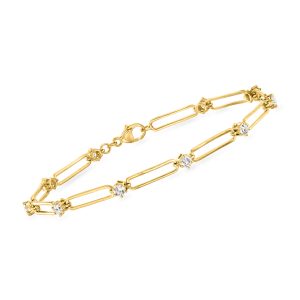 1.00 ct. t.w. Lab-Grown Diamond Paper Clip Link Bracelet in 18kt Gold Vermeil