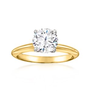 1.57 Carat Certified Diamond Solitaire Ring in 14kt Yellow Gold