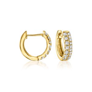 .25 ct. t.w. Lab-Grown Diamond Huggie Hoop Earrings in 18kt Gold Vermeil. 3/8"