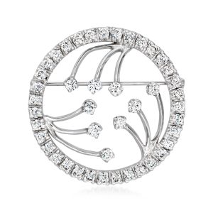 C. 2020 Vintage 2.65 ct. t.w. Diamond Circle Pin in 14kt White Gold