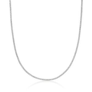 C. 1990 Vintage 5.75 ct. t.w. Diamond Tennis Necklace in 14kt White Gold. 21"