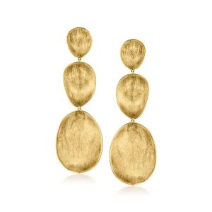 C. 2000 Vintage Marco Bicego 18kt Yellow Gold Organic Oval Drop Earrings