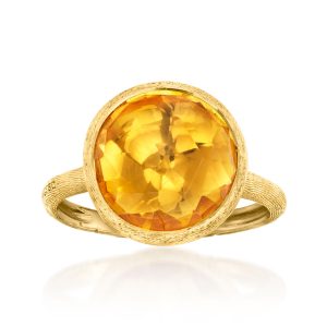 C. 1990 Vintage Marco Bicego 3.50 Carat Citrine Ring in 18kt Yellow Gold. Size 7