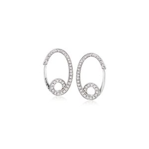 C. 1990 Vintage .70 ct. t.w. Diamond Swirl Earrings in 18kt White Gold