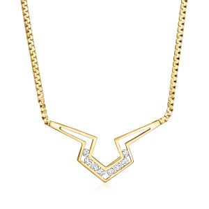 C. 1990 Vintage .25 ct. t.w. Diamond Necklace in 14kt Yellow Gold. 15.5"