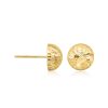 C. 2000 Vintage 14kt Yellow Gold Hammered Button Earrings