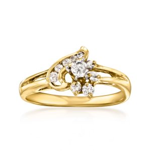 C. 1980 Vintage .30 ct. t.w. Diamond Ring in 10kt Yellow Gold. Size 6