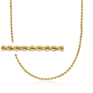 C. 1980 Vintage 3mm 14kt Yellow Gold Rope-Chain Necklace. 22"