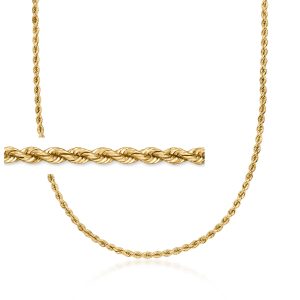 C. 1980 Vintage 3mm 14kt Yellow Gold Rope-Chain Necklace. 22"