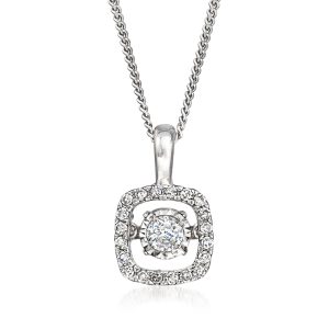 C. 2000 Vintage .15 ct. t.w. Diamond Pendant Necklace in 10kt White Gold. 17"