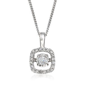 C. 2000 Vintage .15 ct. t.w. Diamond Pendant Necklace in 10kt White Gold. 17"