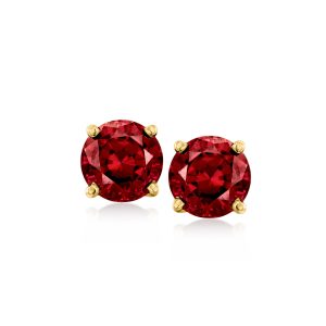 C. 1990 Vintage 5.00 ct. t.w. Garnet Stud Earrings in 10kt Yellow Gold