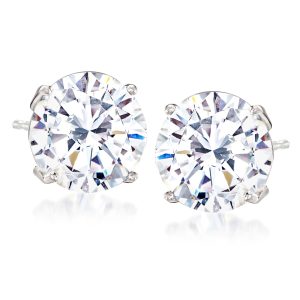 8.00 ct. t.w. CZ Stud Earrings in 14kt White Gold