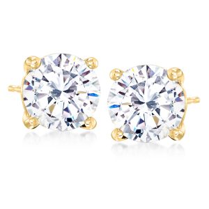 6.00 ct. t.w. CZ Stud Earrings in 14kt Yellow Gold