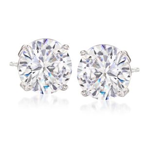 6.00 ct. t.w. CZ Stud Earrings in 14kt White Gold