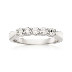 .50 ct. t.w. Diamond 5-Stone Wedding Band in 14kt White Gold