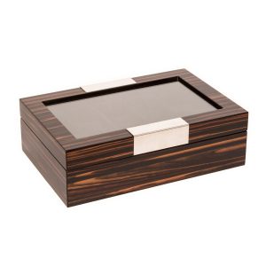 Brouk & Co. Matte Ebony Wooden 10-Watch Holder