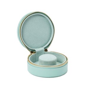 WOLF "Sophia" Jade Leather Mini Jewelry Zip Case