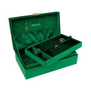 Mele & Co. "Jewel Emerald" Green Velvet Jewelry Box